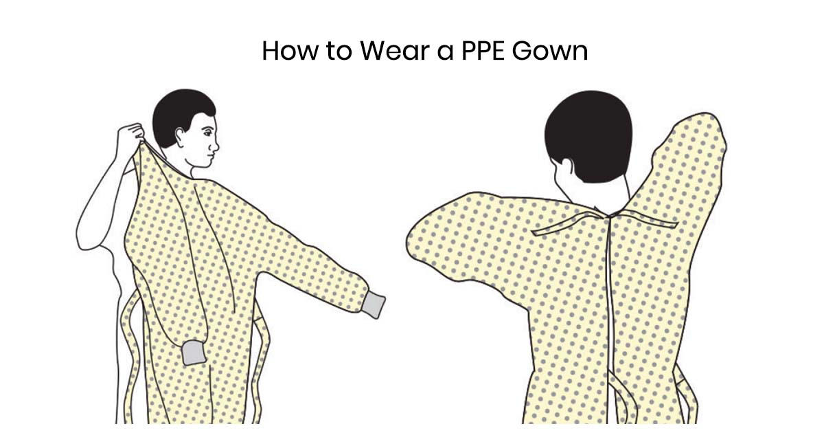 How to wear a PPE gown