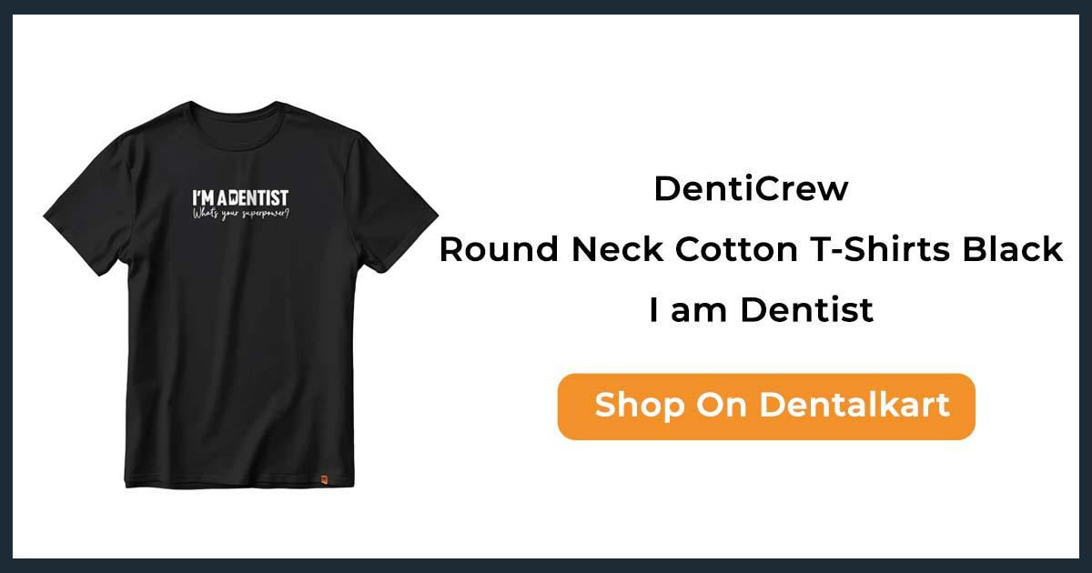 DentiCrew Round Neck Cotton T-Shirts Black - I am Dentist