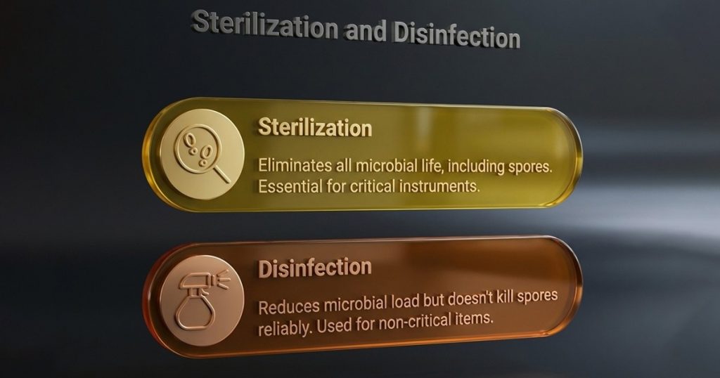sterilization vs disinfection
