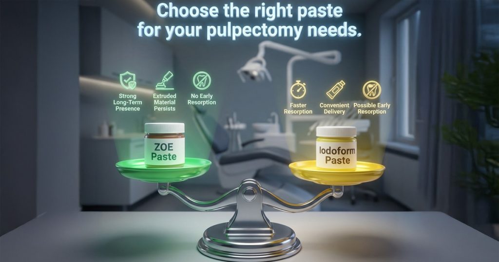 Pulpectomy: ZOE vs Iodoform pastes